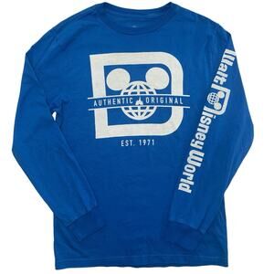 NEW Disney Parks Walt Disney World Long Sleeve T-shirt Adult unisex Small Blue
